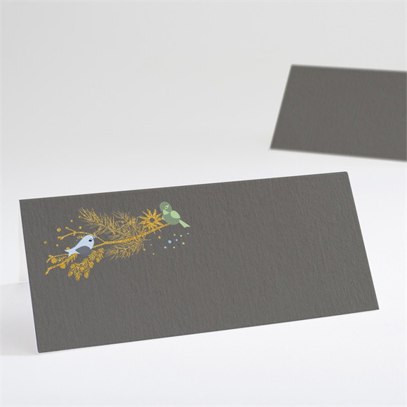 Tischkarte Taufe Goldener Vogel Junge ref.N440577