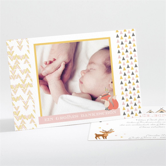 Dankeskarte Geburt Kleine Indianerin ref.N111153