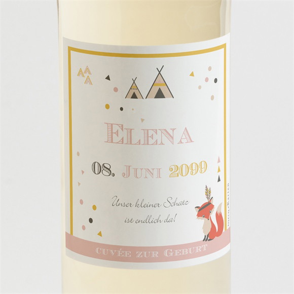 Flaschenetikett Geburt Kleine Indianerin ref.N3001197