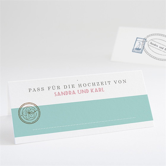 Tischkarte Hochzeit Reisepass