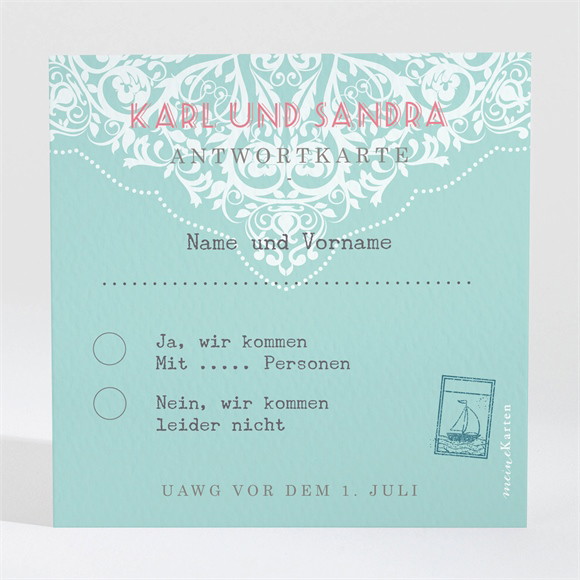 Antwortkarte Hochzeit Reisepass ref.N300867