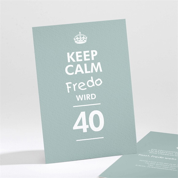 Geburtstagseinladung Keep calm grün ref.N211123