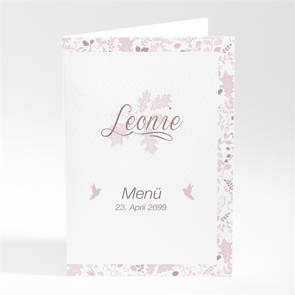 Menükarte Taufe Blumenhaus rosa ref.N401733