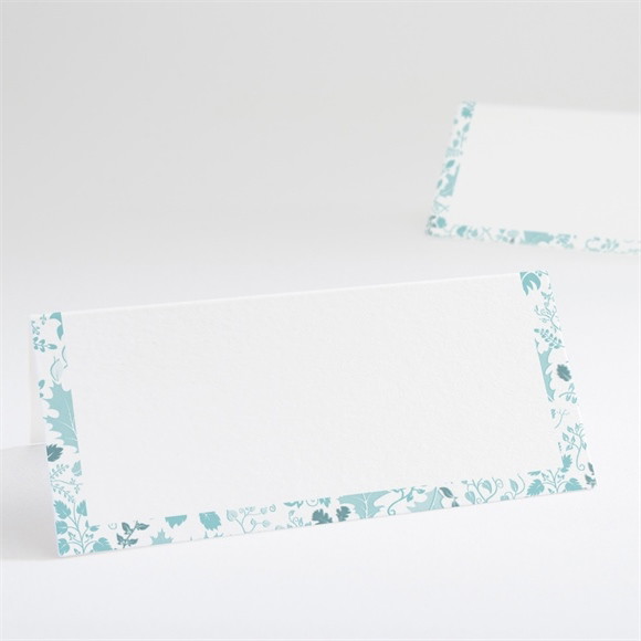 Tischkarte Taufe Blumenhaus blau ref.N440594