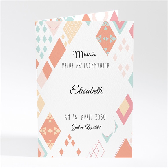 Menükarte Kommunion Geometriekarte ref.N401739