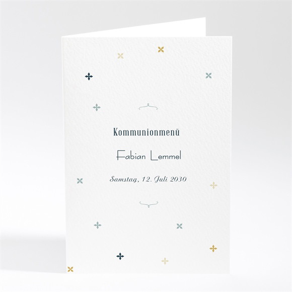 Menükarte Kommunion Geometrische Blumenmotive ref.N401740