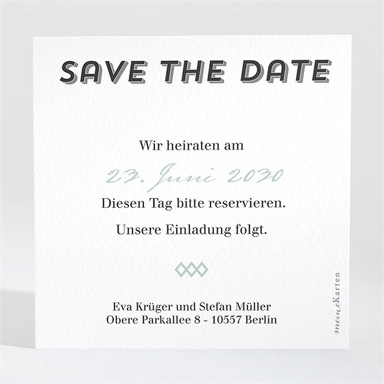 Save The Date Karte Zickzack