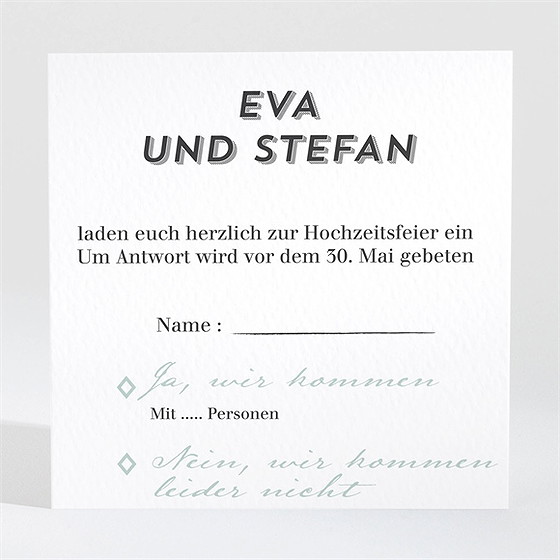 Antwortkarte Hochzeit zickzack