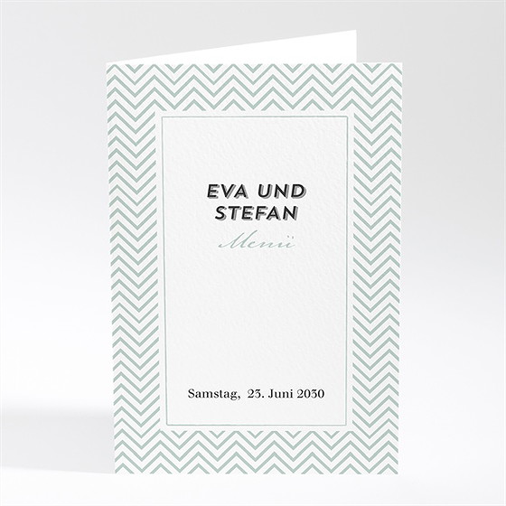 Menükarte Hochzeit Zickzack