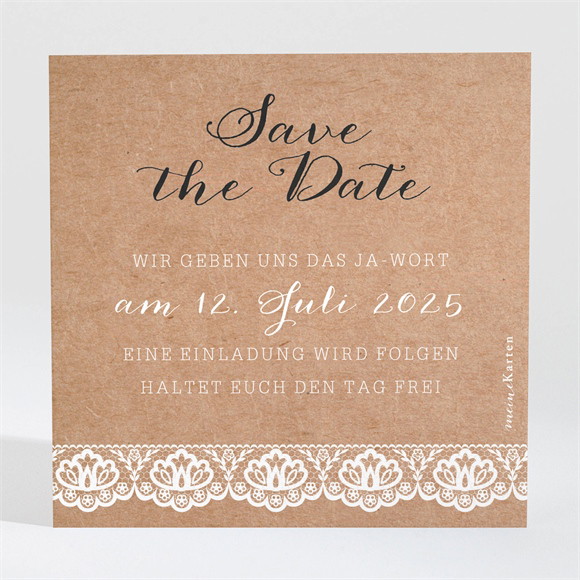 Save the Date Karte Rund um die Spitze ref.N3001273