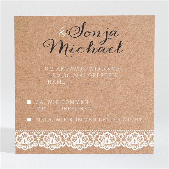 Antwortkarte Hochzeit Rund um die Spitze ref.N3001274