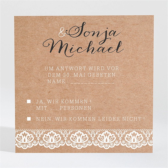Antwortkarte Hochzeit Rund Um Die Spitze
