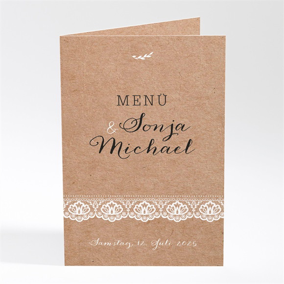 Menükarte Hochzeit Rund um die Spitze ref.N401759