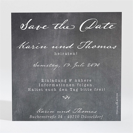 Save The Date Karte Gravur Auf Schiefertafel
