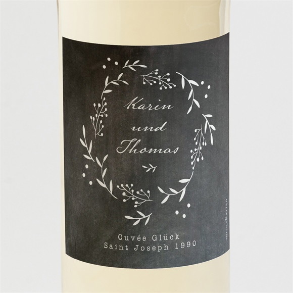 Flaschenetikett Hochzeit Gravur auf Schiefertafel ref.N3001287