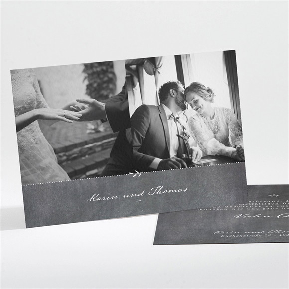 Dankeskarte Hochzeit Gravur auf Schiefertafel ref.N111170