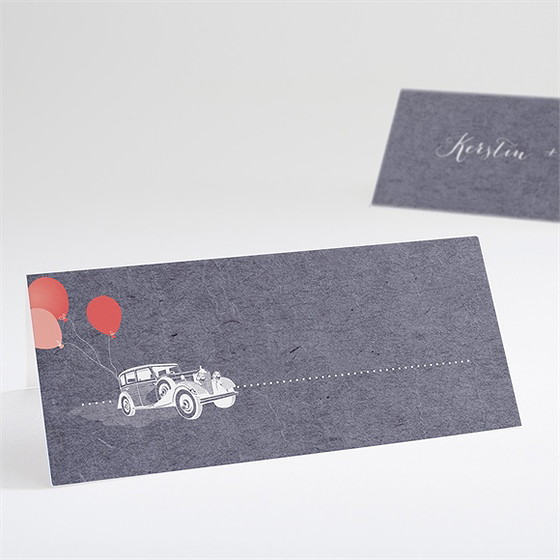 Tischkarte Hochzeit Vintage Auto