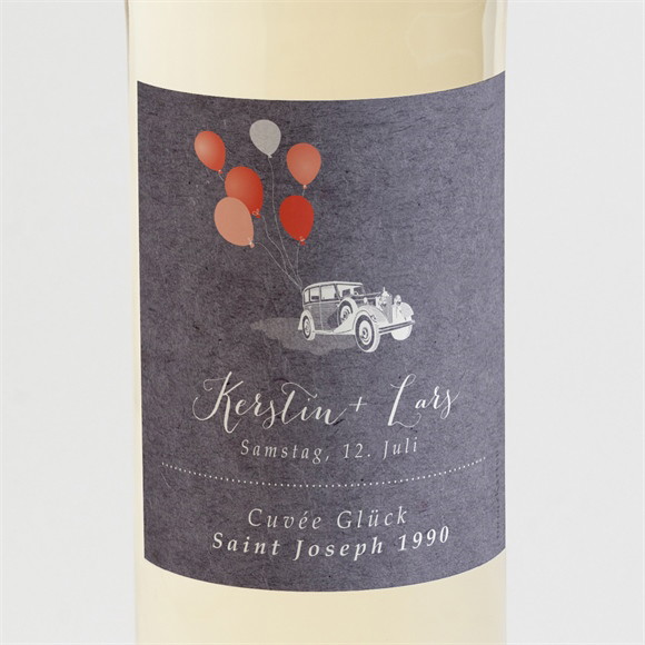 Flaschenetikett Hochzeit Vintage Auto ref.N3001302