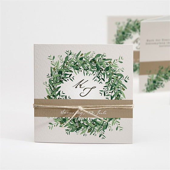 Hochzeitseinladung frühlingskranz