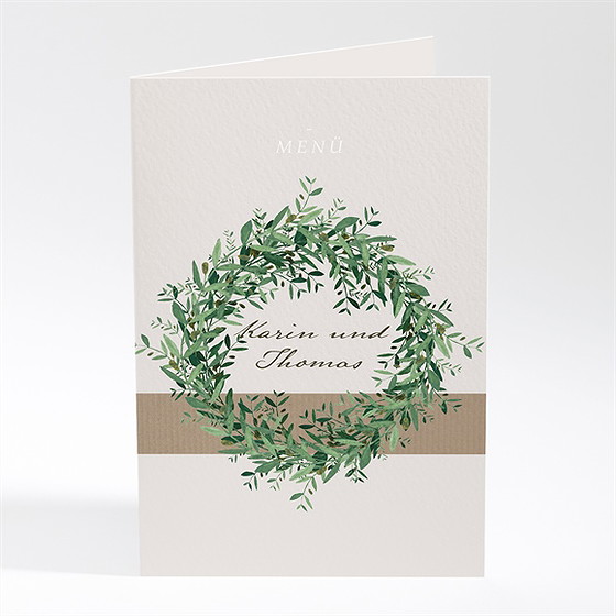 Menükarte Hochzeit Frühlingskranz