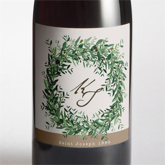 Flaschenetikett Hochzeit Frühlingskranz ref.N3001305