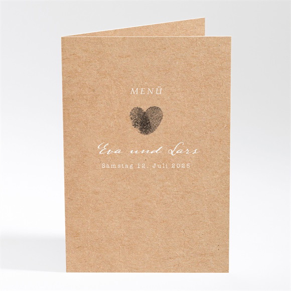 Menükarte Hochzeit Abdruck des Herzens ref.N401771