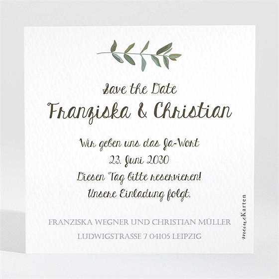 Save The Date Karte Zarte Blüte