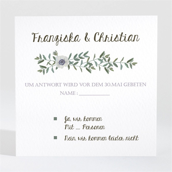 Antwortkarte Hochzeit Zarte Blüte ref.N3001350