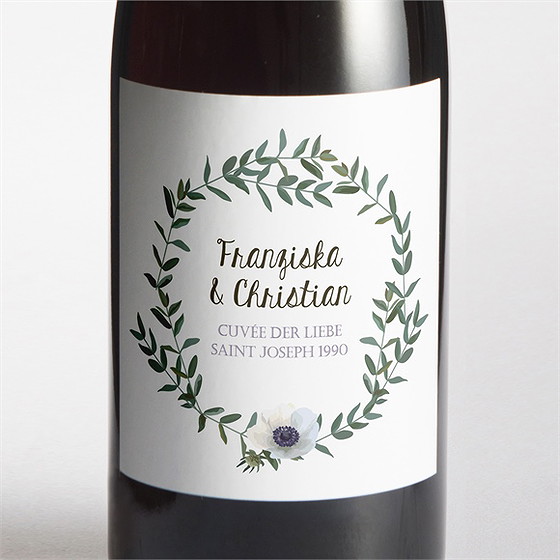 Flaschenetikett Hochzeit Zarte Blüte