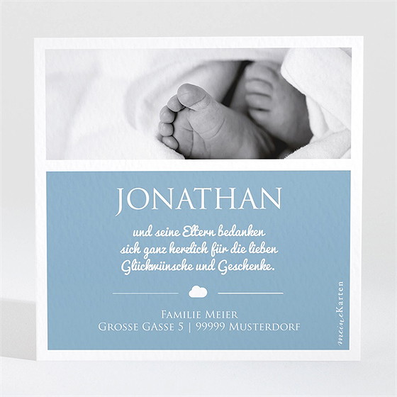 Dankeskarte Geburt Heißluftballon