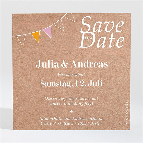 Save The Date Karte Fahnen