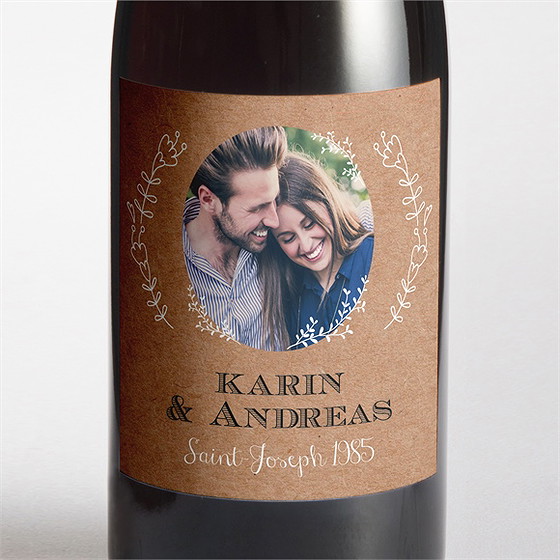 Flaschenetikett Hochzeit vertrauen