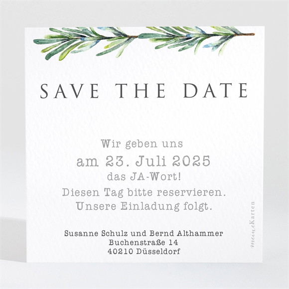 Save the Date Karte Rosmarin Zweig ref.N3001375