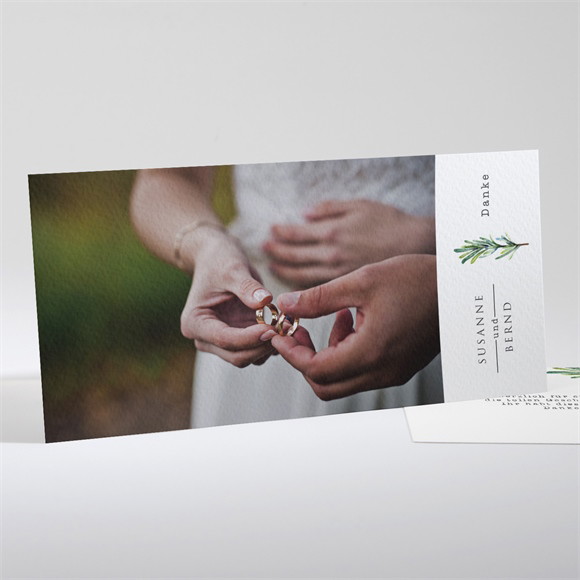 Dankeskarte Hochzeit Rosmarin Zweig ref.N13172