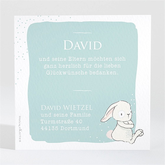 Dankeskarte Geburt Hase Mit Luftballon