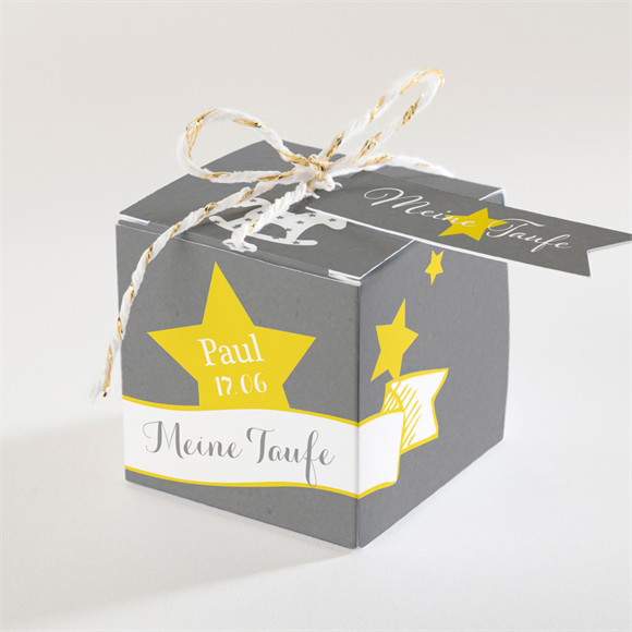 Geschenkbox Taufe Schaukelpferd gelb ref.N34099