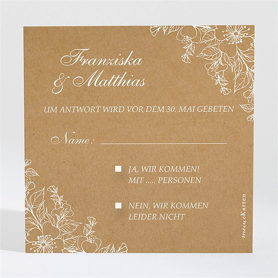 Antwortkarte Hochzeit Weiße Blüten