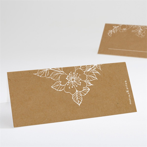 Tischkarte Hochzeit Weiße Blüten ref.N440655