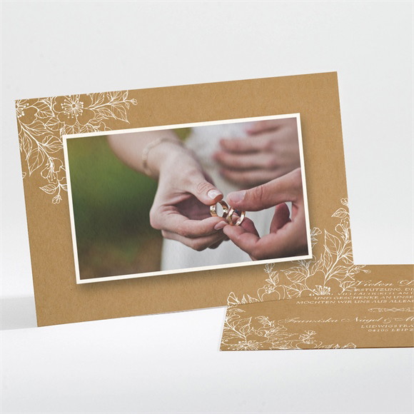 Dankeskarte Hochzeit Weiße Blüten ref.N111194