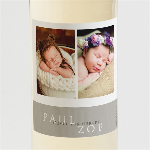 Flaschenetikett Geburt Doppeltes Glück ref.N3001401