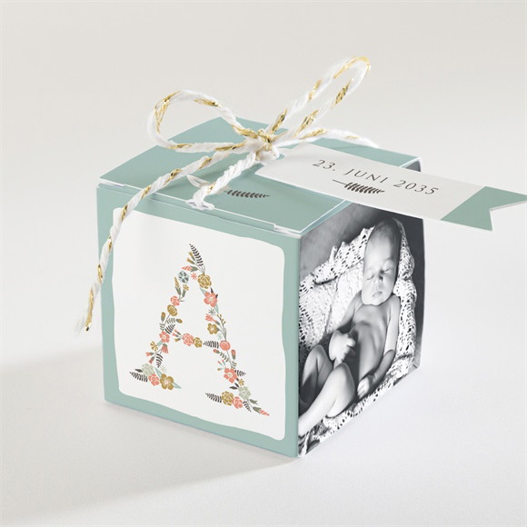 Geschenkbox Taufe Blumenalphabet Junge ref.N340105