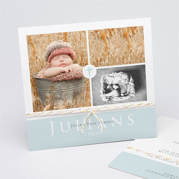 Einladung Taufe Blaue Poetik ref.N311206