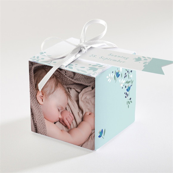 Geschenkbox Taufe Zarte blaue Blumen ref.N340110