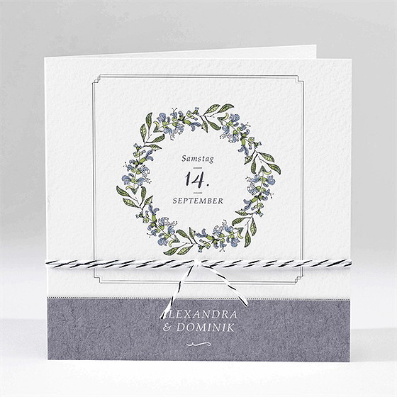 Hochzeitseinladung Retrokranz