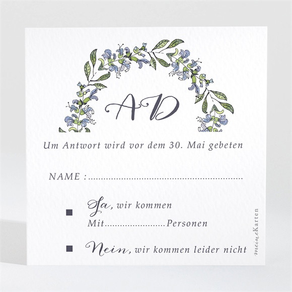 Antwortkarte Hochzeit Retrokranz ref.N3001413