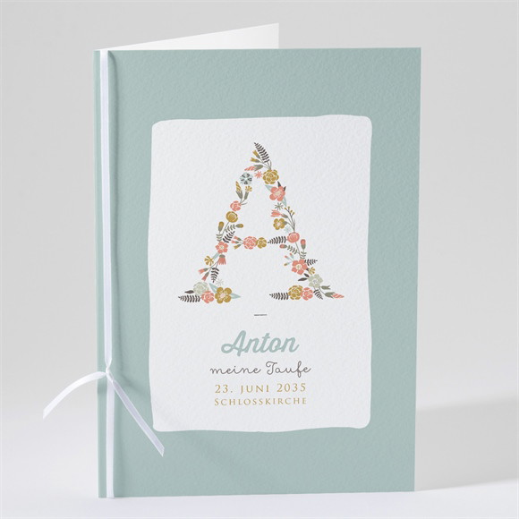Kirchenheft Taufe Blumenalphabet Junge ref.N49112
