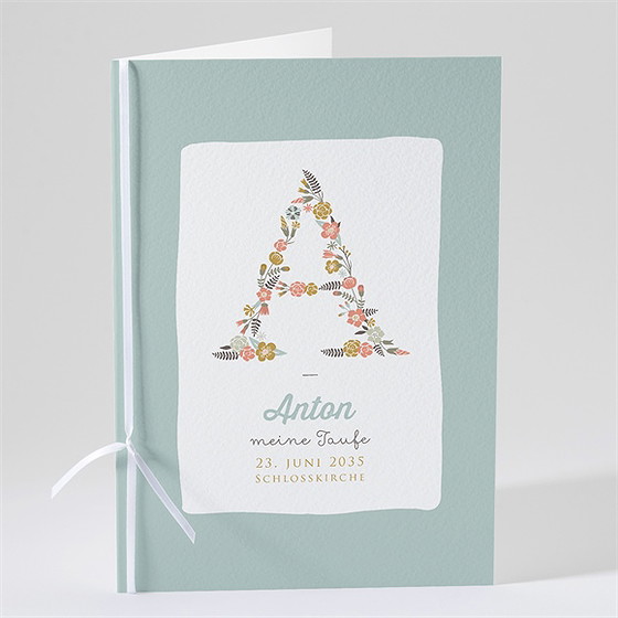 Kirchenheft Taufe Blumenalphabet Junge