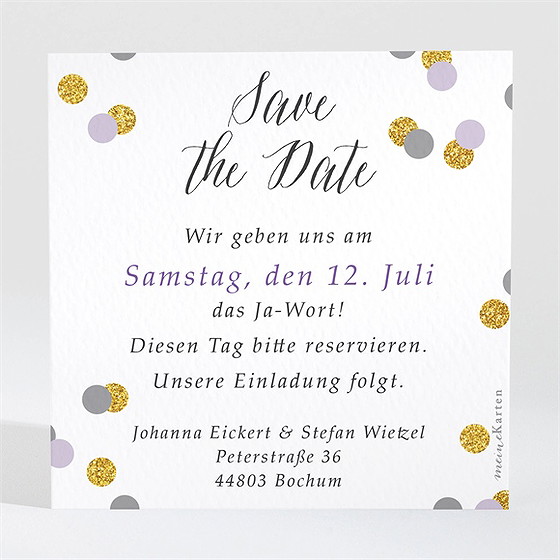 Save The Date Karte Konfettiregen