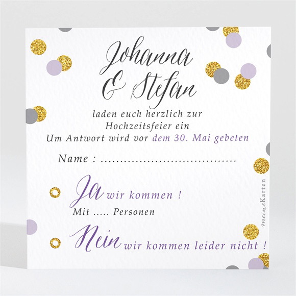 Antwortkarte Hochzeit Konfettiregen ref.N3001416