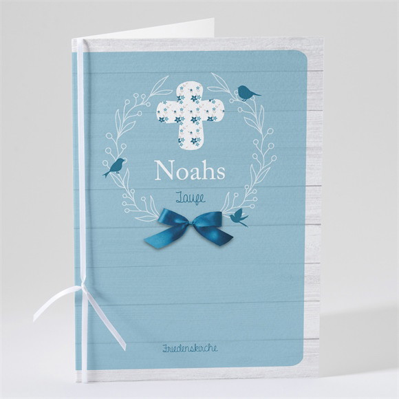 Kirchenheft Taufe Blaue Schleife ref.N49123